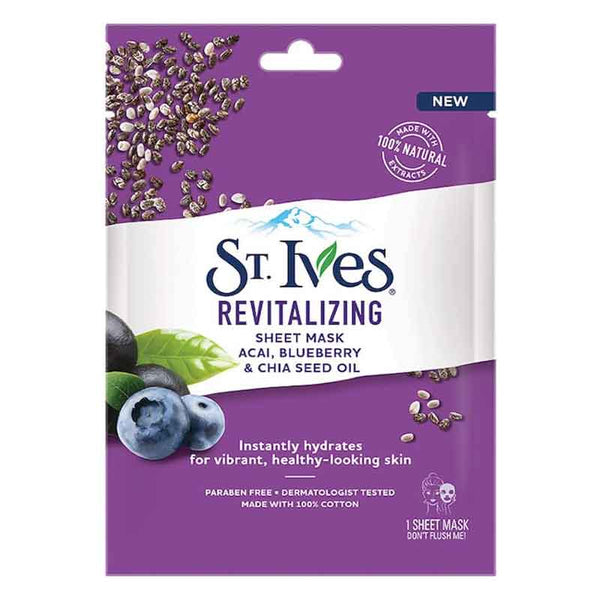 St. Ives Revitalising Acai Blueberry & Chia Seed Oil Mask 23ml - 1 Sheet