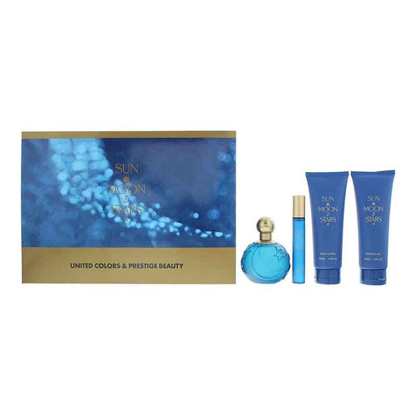 United Colors & Prestige Beauty Sun Moon Stars Gift Set 100ml EDT + 10ml EDT + 100ml Body Lotion + 100ml Shower Gel