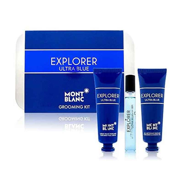 Mont Blanc Explorer Ultra Blue Gift Set 7.5ml EDP Spray + 30ml Face Cream + 30ml Cleansing Gel