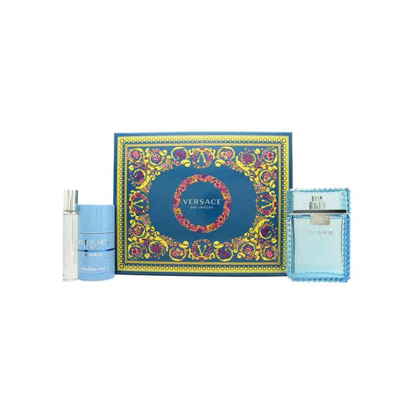 Versace Man Eau Fraiche Gift Set 100ml EDT + 75ml Deodorant Stick + 10ml EDT