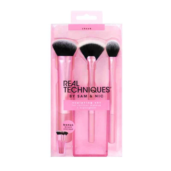 Real Techniques Sculpting Gift Set 4 Pieces (1 x Sculpting Brush
1 x Fan Brush
1 x Setting Brush
1 x Brush Cup)