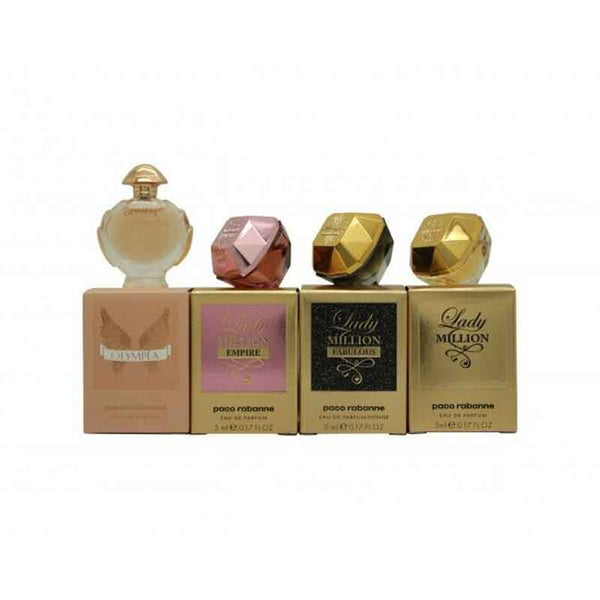 Paco Rabanne Miniatures Gift Set 5ml Lady Million EDP + 5ml Lady Million Empire EDP + 5ml Lady Million Fabulous EDP + 6ml Olympea EDP
