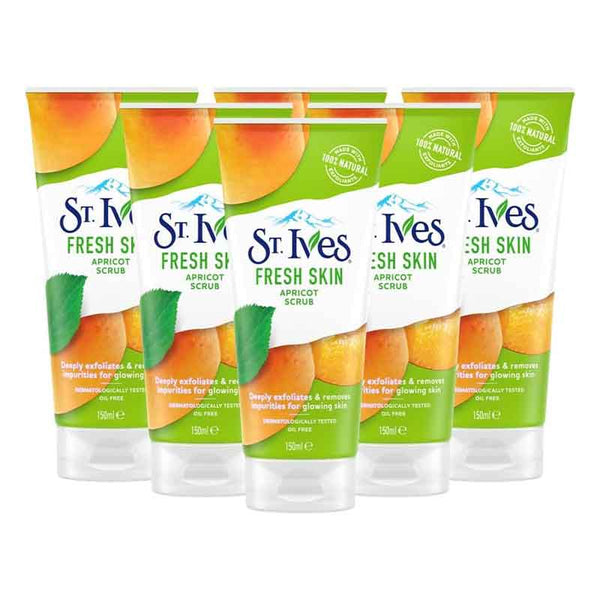 St. Ives Fresh Skin Invigorating Apricot Face Scrub 6 x 150ml