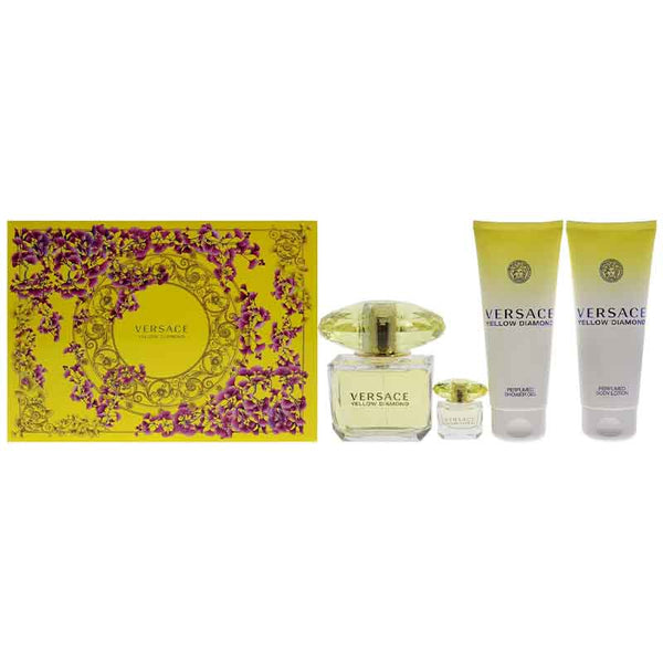 Versace Yellow Diamond Gift Set 90ml EDT + 100ml Body Lotion + 100ml Shower Gel + 5ml EDT