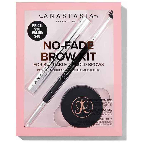 Anastasia Beverly Hills No-Fade Brow Kit Soft Brown 4g Dipbrow Pomade + 2.5ml Mini Clear Brow Gel + Brush