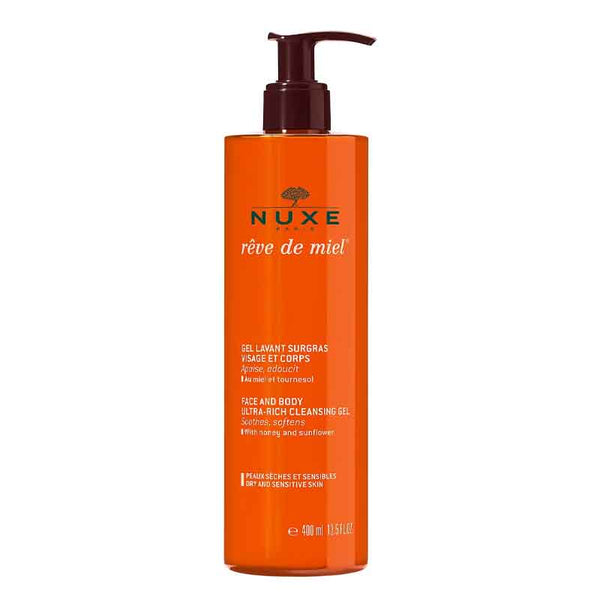 Nuxe Reve de Miel Face and Body Ultra-Rich Cleansing Gel 400ml - Dry/Sensitive Skin